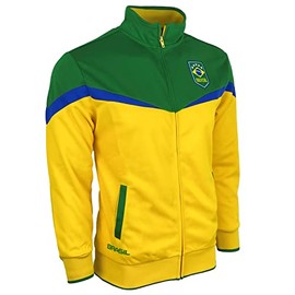 Boy's Brasil Soccer Track Jacket, Youth Sizes Brazil Football Full Zip Jacket (Youth M)