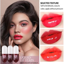 Tinte De Labios Y Mejillas 3 En 1, Lápiz Labial Líquido Mini, Mejillas Y Ojos Hidratantes E Hidratantes, Brillo De Labios Resistente Al Agua De Larga Duración (A, Lip Tint)