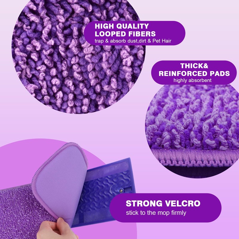 HOMEXCEL Reusable Microfiber Mop Pads for Swiffer PowerMop, Power Mop