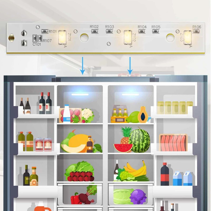 For GE Durable 2pcs WR55X26671 Refrigerator LED Light Board for