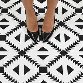 FloorPops Parla Peel & Stick Floor Tiles, Black