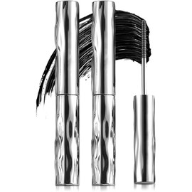 Set de máscara de pestañas Ultimate Length & Curl: voluminizadora y alargadora, para pestañas visiblemente levantadas, fórmula sin grumos, potenciador de pestañas de fibra de seda 4D de larga duración, (1)