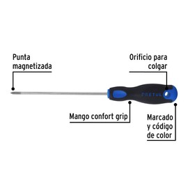 Pretul DP-1/8X6BP, Desarmador de cruz 1/8" x 6" mango Comfort Grip