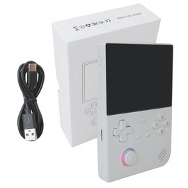 Handheld Game Console with Built-in 5000+ Games, 4.0-inch IPS Screen with 64G TF Card, Supports 5G WiFi 4.2 Bluetooth Online Fighting,Streaming and HDMI Retro Emulator for Linux System 64-bit(White)