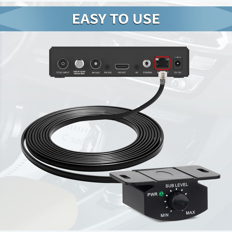 Universal Bass Control Knob, 3.5m/11.48ft Bass Volume Knob with Extension