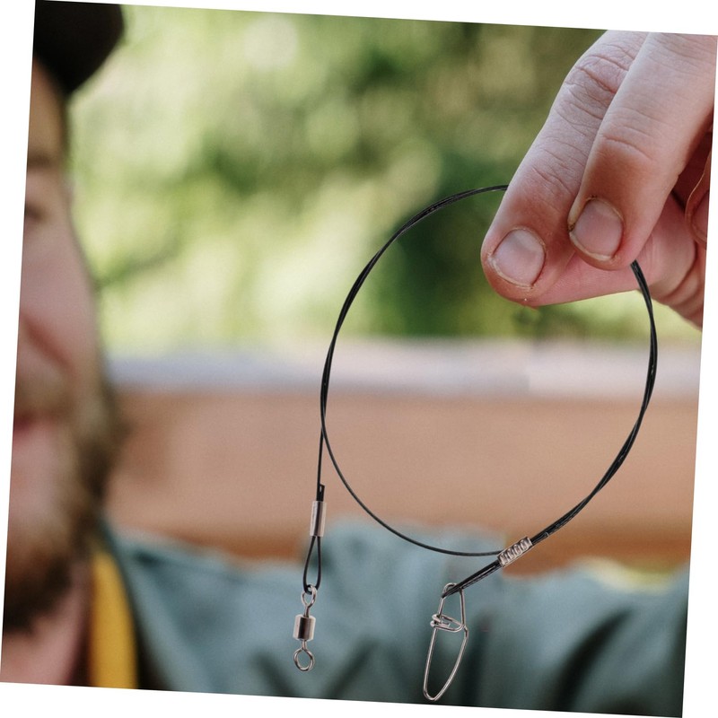 OHPHCALL 10Pcs Heavy Duty Steel Fishing Leaders Low Visibility Wire