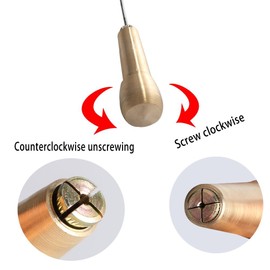 Copper Handle 4 Needles Sewing Awl Hand Stitcher Shoe Repair Tool Kit for DIY Sewing Repairing Canvas Leather (Gold)