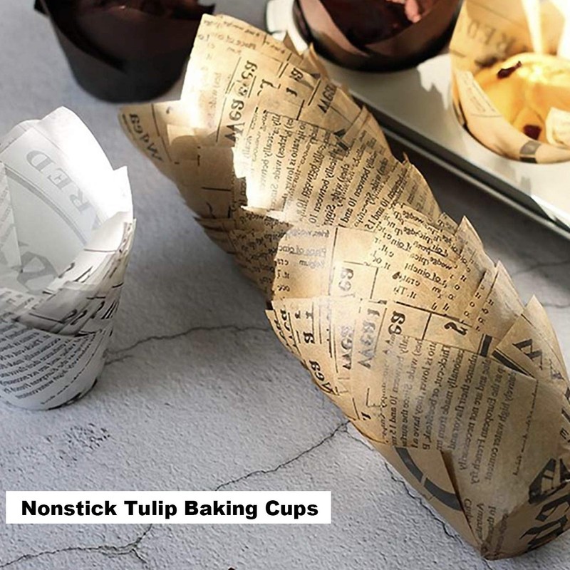 200 Pieces Tulip Cupcake Muffin Liners - 2 Inch Standard