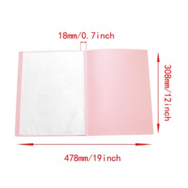 Lilaly 1 Pack Document Organizer Folio, Binder with Plastic Sleeves Presentation Folders, Plastic Sheet Protectors 30 Pockets(Pink)