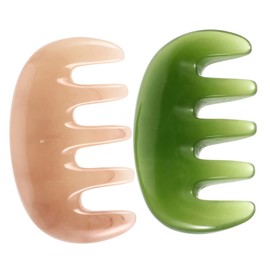 Beavorty 6pcs Scalp Comb Wide Tooth Gua Comb for Scalp Relaxation and Massage Lightweight Resin Tool for Easy Use for Home Travel