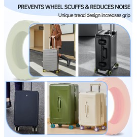 Goticc Luggage Wheel Covers suitcase wheel covers Luggage Wheel Protector Covers for 2.1-2.4 inchs 8 Spinner Wheel Suitcases (8, Red)