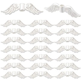 SOFPLATE 1 Box 200pcs Wing Beads Metal Wings Spacer Beads Small Antique Silver Metal Alloy Angel Fairy Butterfly Wing Shape Loose Spacer Bead for Jewelry Making Christmas Home Decor Christmas Crafts
