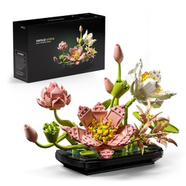 Nifeliz Set de Construcción Flor de Loto Adultos, Decoración Botánica para Mesa u Oficina, Regalo Natural para Amantes de Las Plantas y Entusiastas del Jardín (506 Piezas, NF10334)