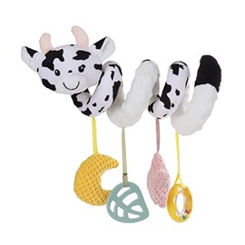 Apricot Lamb Baby Spiral Car Seat & Stroller Activity Toy, Features Plush Cow Character Hanging Rattles Toys, Gentle Rattle Sound & Soft Teether, 8-26 Inches