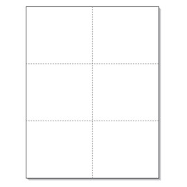 Laser Printer Blank Perforated Cards 6 up per Page, for School Registration Cards, Flower Delivery Cards, Inventory Tags, Wedding Response Cards, RSVP Cards, Trip Tickets, ETC. (300 White Cards)