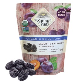 Sunny Fruit Soft Organic Prunes, 2.5 Pound Bulk Bag | No Preservatives, No Sugar Added | Healthy, Sweet Dried Plums | ORGANIC, NON-GMO, VEGAN, HALAL, KOSHER