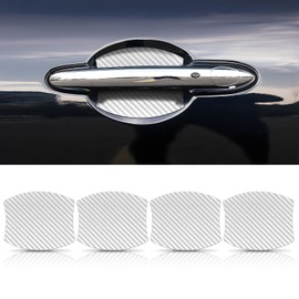 Auprite Magnetic Car Door Handle Cup Protector Guard,4PCS Universal White Carbon Fiber Car Door Bowl Scratch Protector Fits for Most Cars..., APR1318A