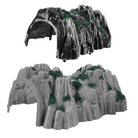 NUOBESTY 2Pcs Simulation Cave Tunnel Model, Plastic Train Track Accessories, 9.84 X 7.08 X 4.33 Inches, Ideal for Home Art Plastic Rockery Tunnel Figurine Miniature Garden Decor