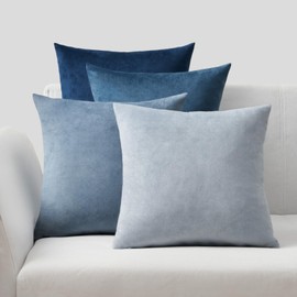 Topfinel Blue Cushion Covers 50cm x 50cm for Livingroom Large Fluffy Cushions Sofa Scatter Decorative Velvet Pillow Cover 20 x 20 inch Set of 4 for Bedroom