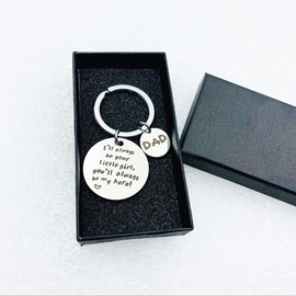 Christmas Gifts for Dad from Daughter son Stocking Stuffers for men from kids. Key Chain Lovers, Funny Engraved Stainless Steel Keychain, Fathers Birthday Gifts for him grandpa.