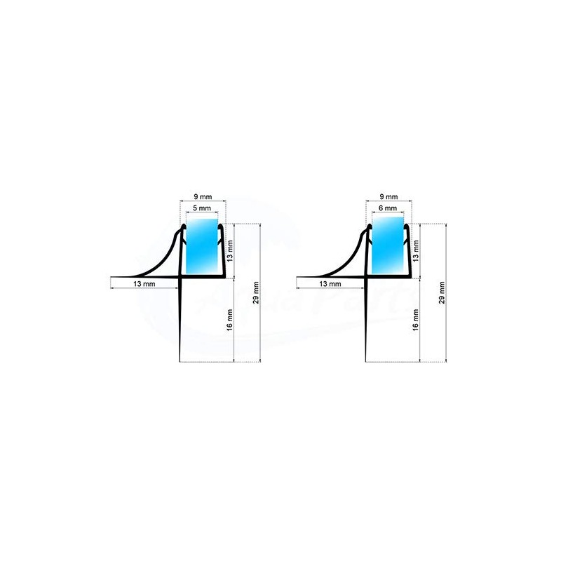 2 x 100 cm shower seal, shower cubicle seal for