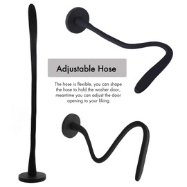 Spedtees Spedtees Front Load Washer Door Prop, Magnetic Flexible Washer and Dryer Door Support Keep Washer Drying Door Open to Keep Dry (Black, Round)