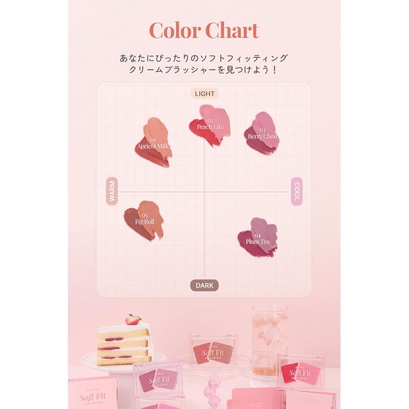 FORENCOS Cheek Cream Cheek Korean Cosmetics Popular (04. Plum Tea,