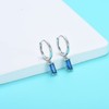 Sterling Silver Drop Hoop Earrings for Women, Small Silver Huggie