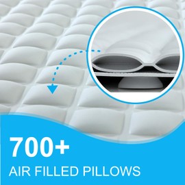 SlipX Solutions Pillow Top Plus Bath Mat, Luxury Non-Slip Rubber Tub Mat with Cushioned Comfort Like Standing on Clouds, 200 Strong Hold Suction Cups, Over 700 Air-Filled Pockets, Gray