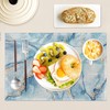 Blue Marble Pattern Placemats Set of 6,Table Mats Non-Slip Heat