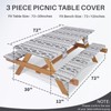 Jobunai Picnic Table Cover with Bench Covers Non Slip Waterproof