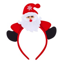 Lux Accessories Red Santa Claus White Beard Black Horn Holiday Girls Headband