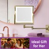 MIROAMZ Wall Mounted Lighted Makeup Mirror 1X/10X Square Brushed Gold
