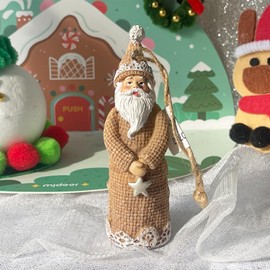 XMSJXH Santa Claus Ornaments for Christmas Tree Figurines 4 * 1.2Inch (Small-Santa Claus)