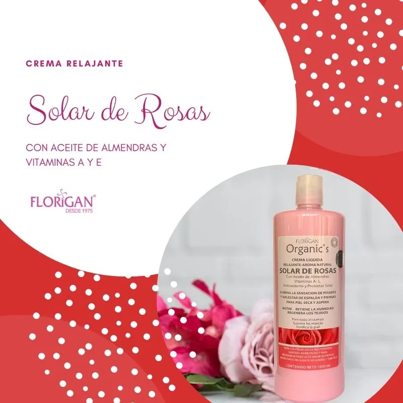 Crema Relajante Solar De Rosas Con Aceite De Almendras 1lt.