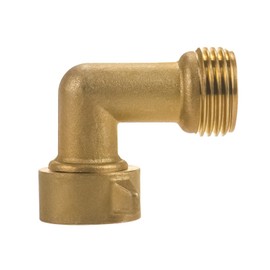 2 Pack 90 Degree Garden Hose Elbow, 3/4'' Brass Garden Hose Elbow Adapter with Pressure Washers for RV Water Hookups Residential Outdoor Faucets