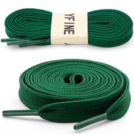YFINE 47.24"Inch Athletic Flat Shoe Laces Shoelaces for Sneakers Shoes(2 Pair)-Dark Green