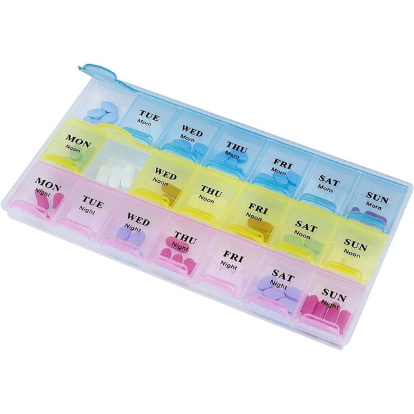 Flfwlass Pill Medicine Organizer Reminder Storage Box 21 Days or