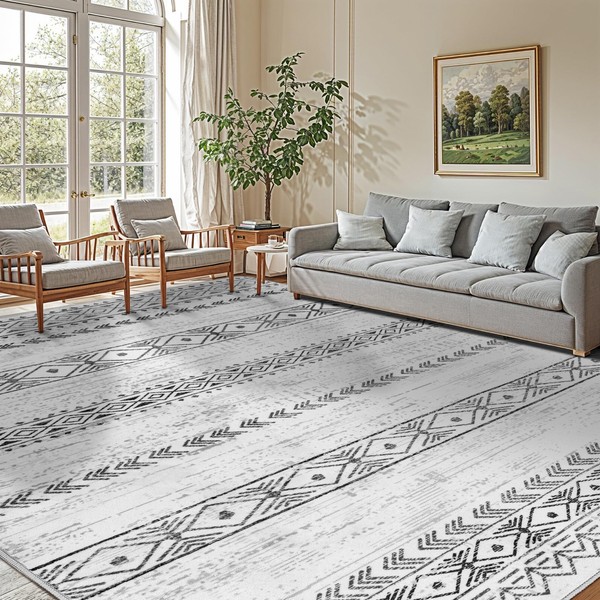 AiAngu 8x10 Area Rug for Living Room, Machine Washable Low