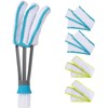 Blind Duster, Window Cleaner Duster Brush with 5 Microfiber Sleeves,