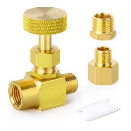 GASHER 1Pcs Brass Replacement Control Needle Valve 1/4" Female NPT X 1/4" Male NPT