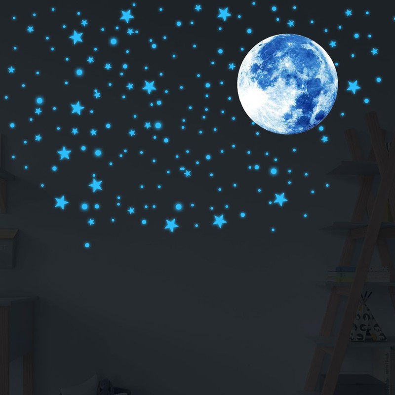 Glow in The Dark Stars, 435Pcs Ceiling and Moon Wall