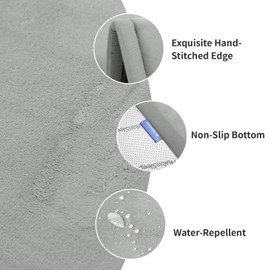 Baby Play Mat for Floor,1.3" Thick Elasti-Foam 74×50 Playpen Mat for Toddlers Infant Kids,Water-Repellent Soft Coral Velvet for Tummy Time, Non-Slip Backing for Crawling,Tatami Style(Light Grey)