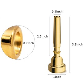 Cheerock 5C Trumpet Mouthpiece Brass Trumpet Mouthpiece Gold Plated Trumpet Mouthpiece Compatible with Beginners and Professionals Trumpet Accessories