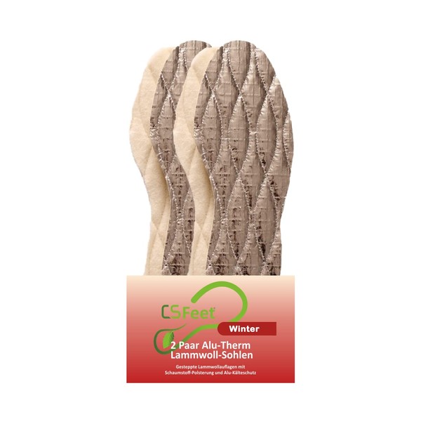 CS Feet 2 Pairs of Winter Insoles for Shoes Made