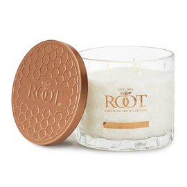 Root Candles Scented Candles Honeycomb Glass Premium Handcrafted Beeswax Blend 3-Wick Candle, 12-Ounce, Japanese Cedarwood