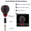 Padaodao 5 Speed Gear Shifter Handle Leather Shift Knob Round