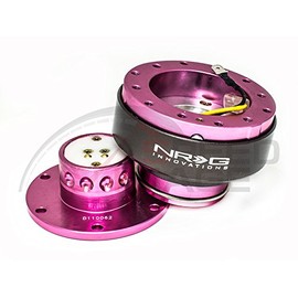 NRG Steering Wheel Quick Release Kit - Generation 2.0 - Pink with Titanium Ring SRK-200PK