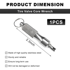 Wevdn Car Tire Valve Core Removal Tool, Portable Stainless Steel Tire Valve Core Remover, Rust Proof Automotive Tire Valve Stem Installation Removal Wrench, Car Accessories