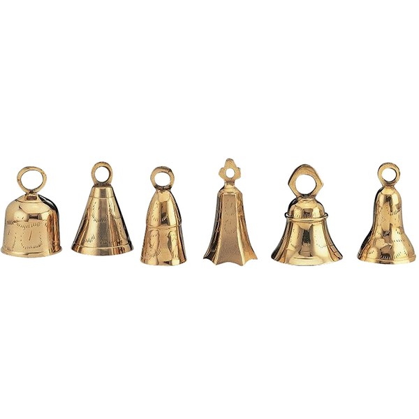 Six Assorted 4" Brass Bells-BL39